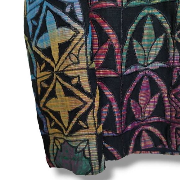 Vtg Chicos Womens Jacket Sz. 10 Colorful Embroidered Button Front Floral Lined - Picture 5 of 11